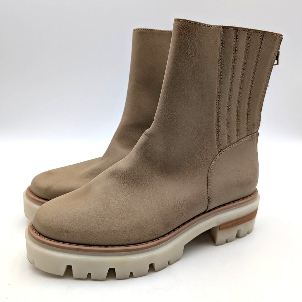 Kork-Ease Elsie Boot Ankle Bootie Round Toe Women's Light Tan Size US8.5M EU39